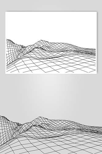简约抽象网格地形矢量素材