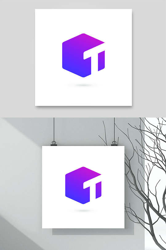 紫色英文字母标志LOGO设计