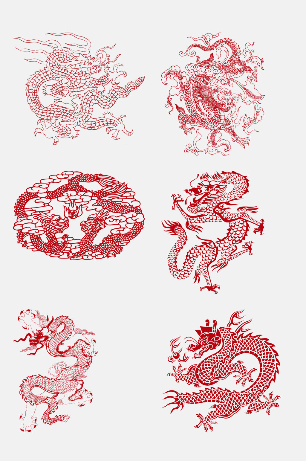 中式龙形图案免抠设计素材素材