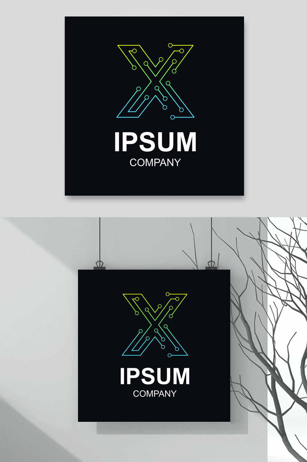 黑底手绘标志LOGO设计素材