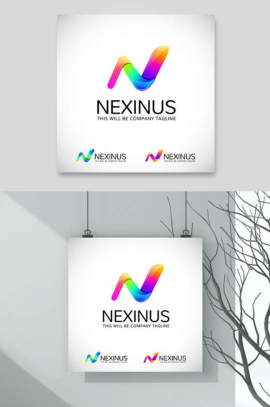 彩色英文字母标志logo设计