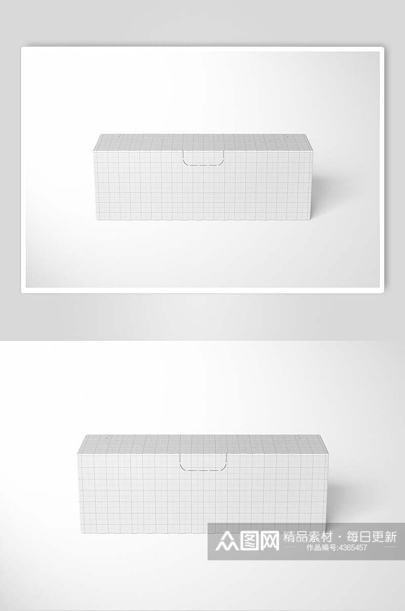 线条灰色大气高端白色包装盒样机素材