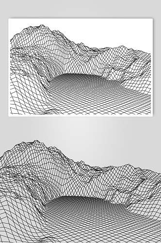 时尚抽象网格地形矢量素材