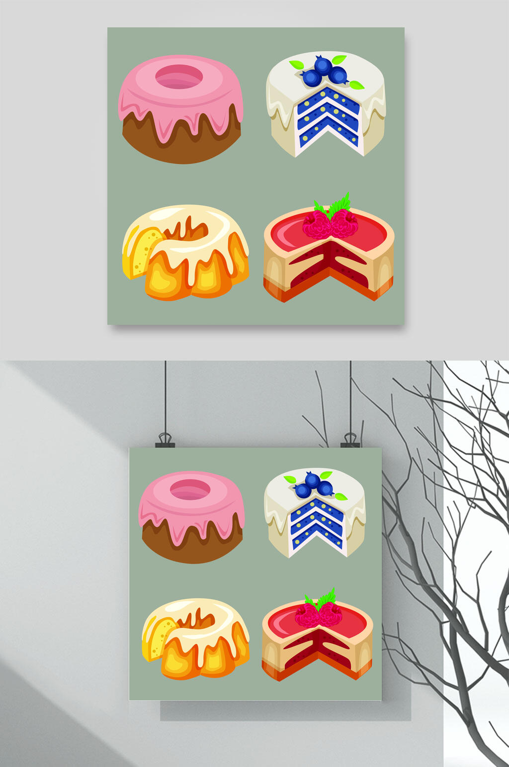 食品甜品美食矢量素材素材