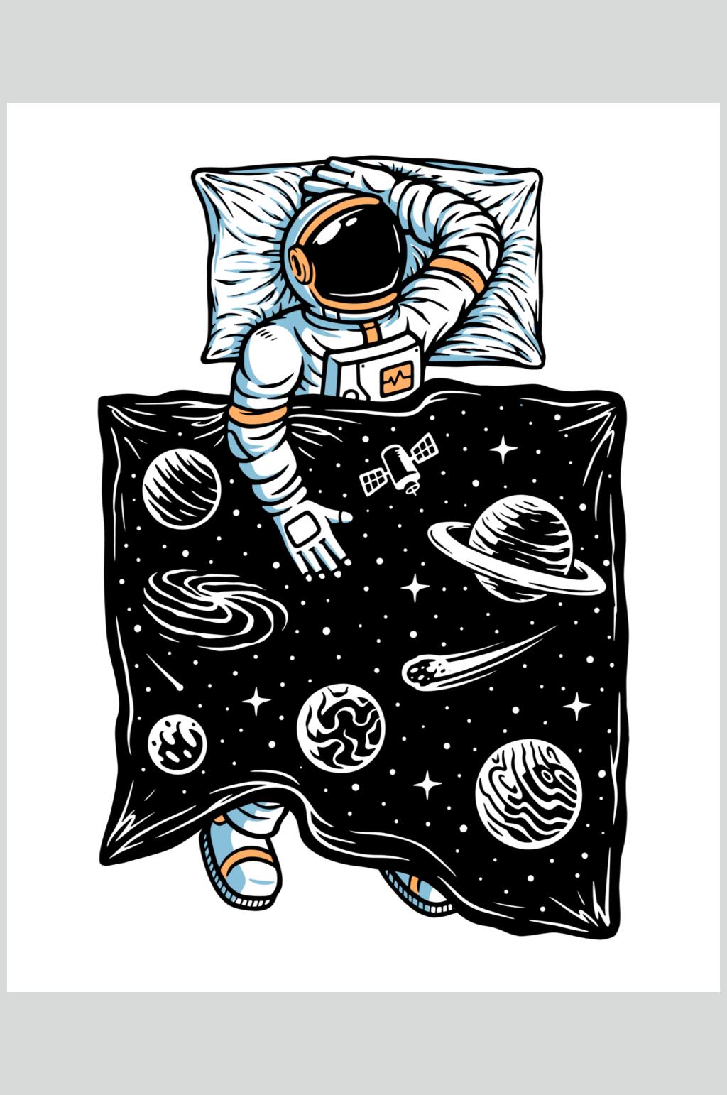 星球宇航员潮流印花素材素材