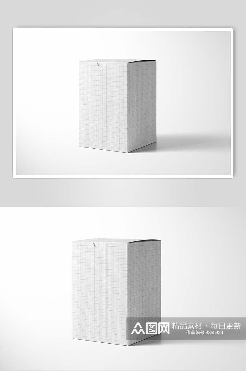 立体长方形阴影白色包装盒样机素材