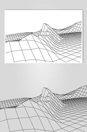 凸起抽象网格地形矢量素材
