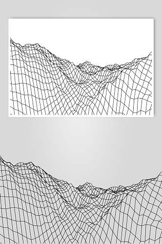创意简约抽象网格地形矢量素材