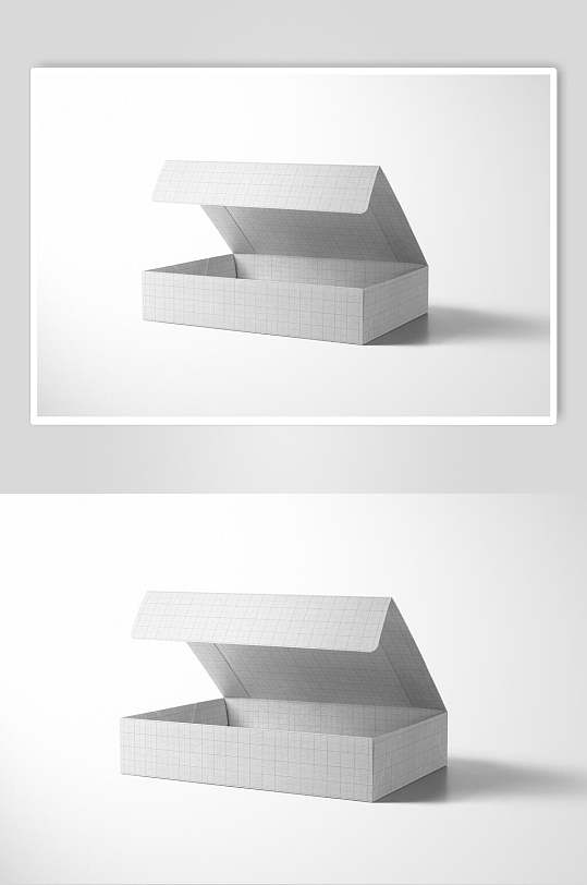 打开盒子大气高端白色包装盒样机