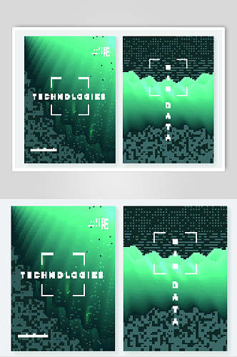 绿色渐变抽象数据科技背景素材