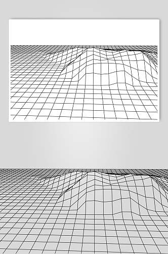 石头抽象网格地形矢量素材