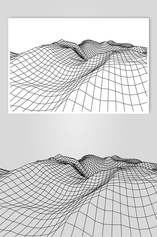 横版抽象网格地形矢量素材