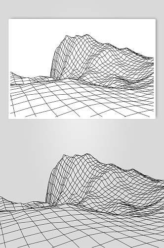 创意抽象网格地形矢量素材