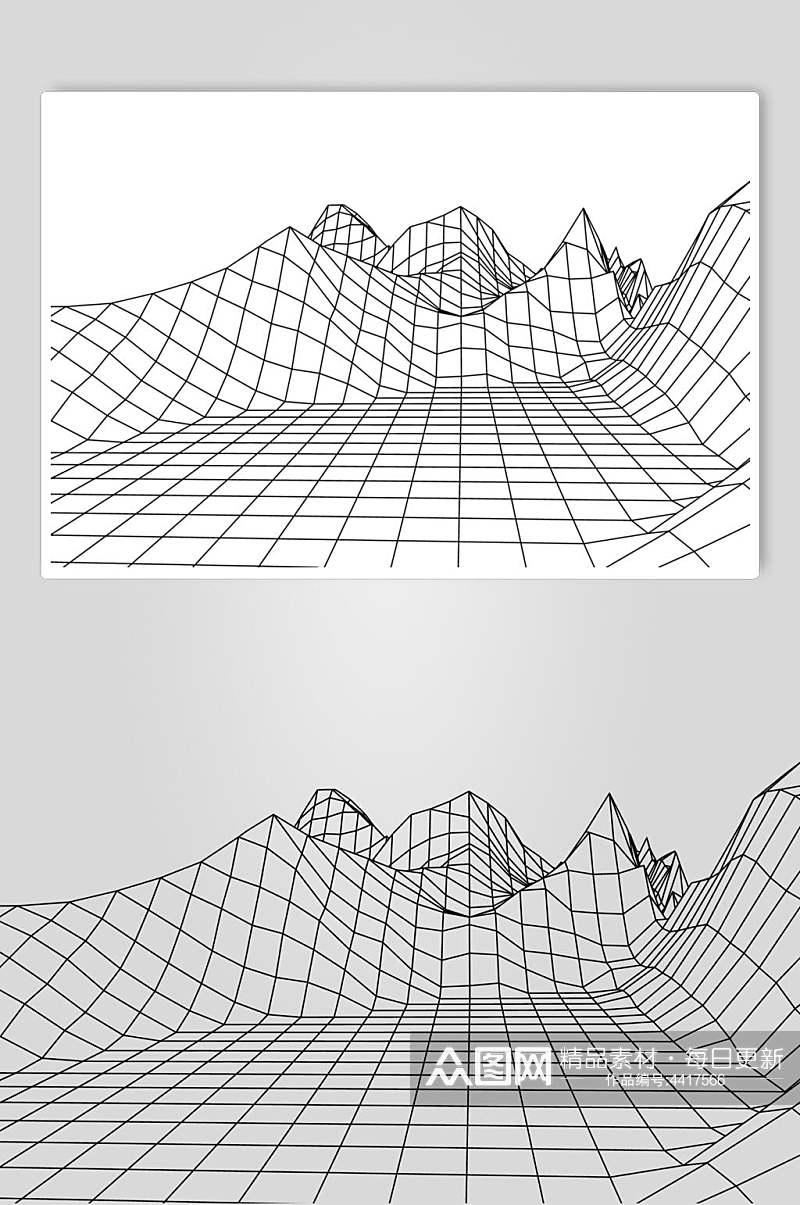 线条抽象网格地形矢量素材素材