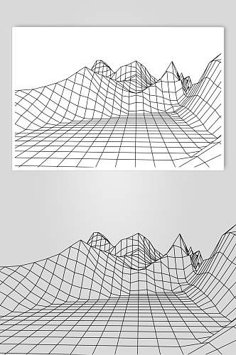 线条抽象网格地形矢量素材