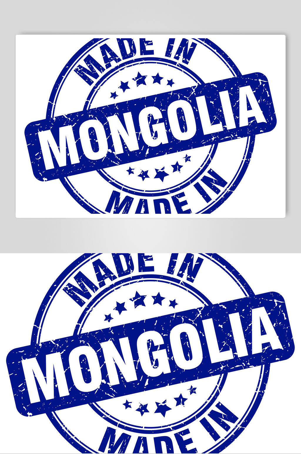 蓝色英文印章标志LOGO设计素材