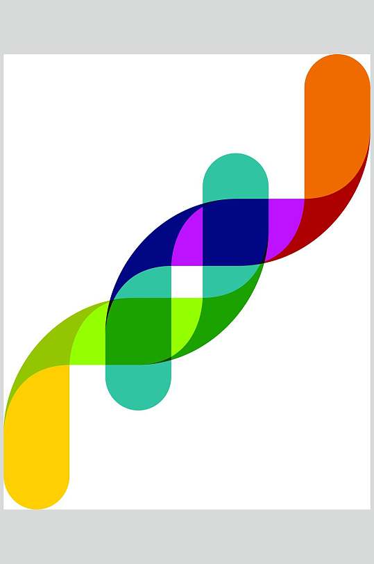 彩色基因螺旋标志LOGO设计