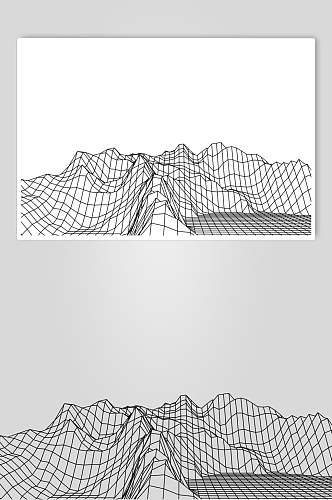 大气高山抽象网格地形矢量素材