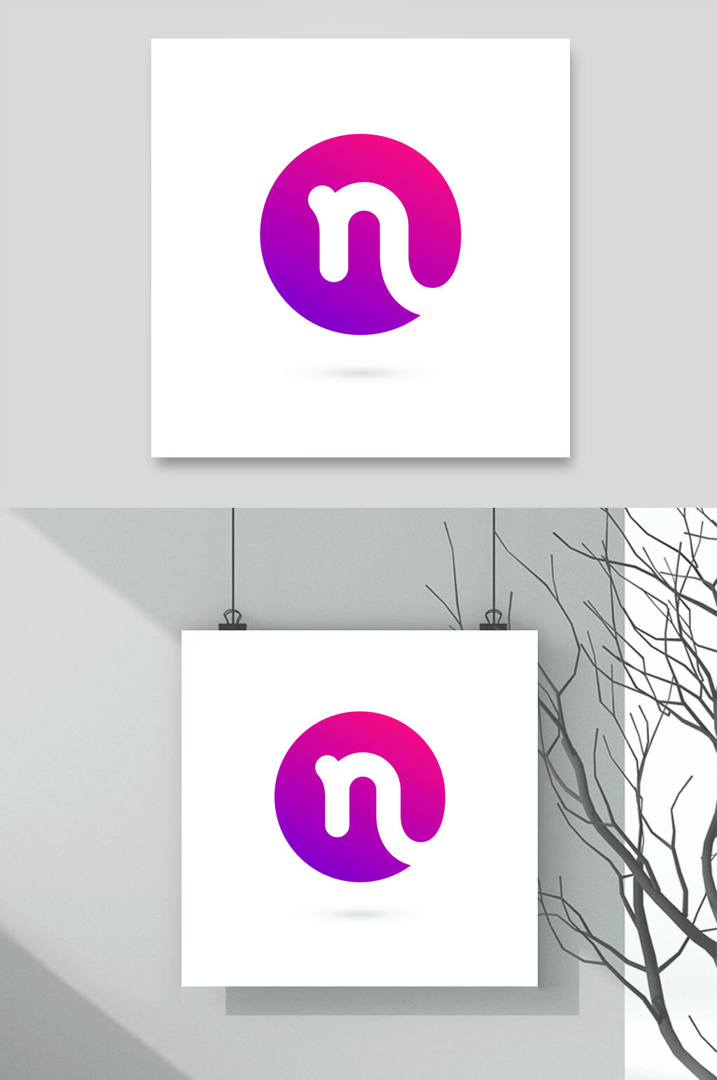 渐变紫色标志LOGO设计素材