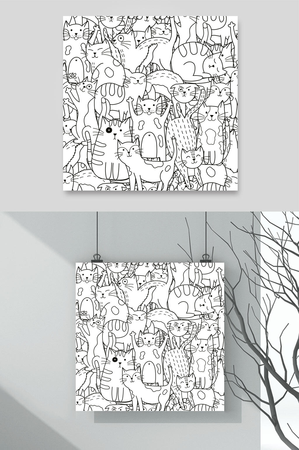 高端线稿手绘动植物插画矢量素材素材