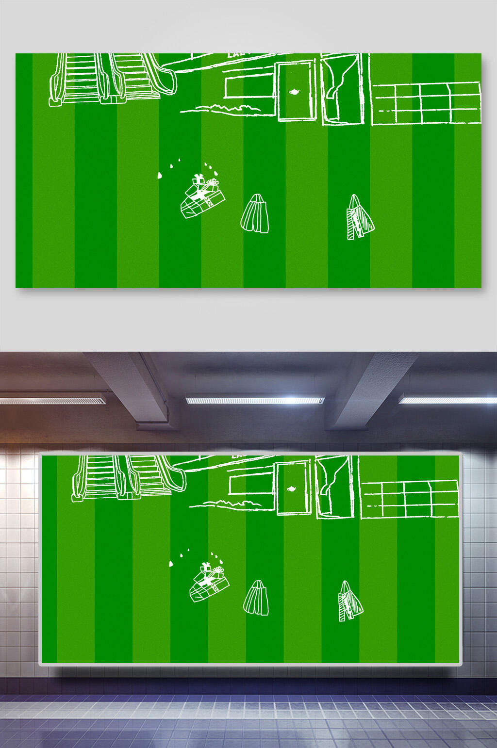 线条插画大气高端毕业手绘校园背景素材