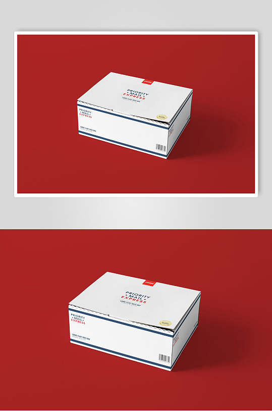 盒子侧面红白文创品牌包装盒子样机