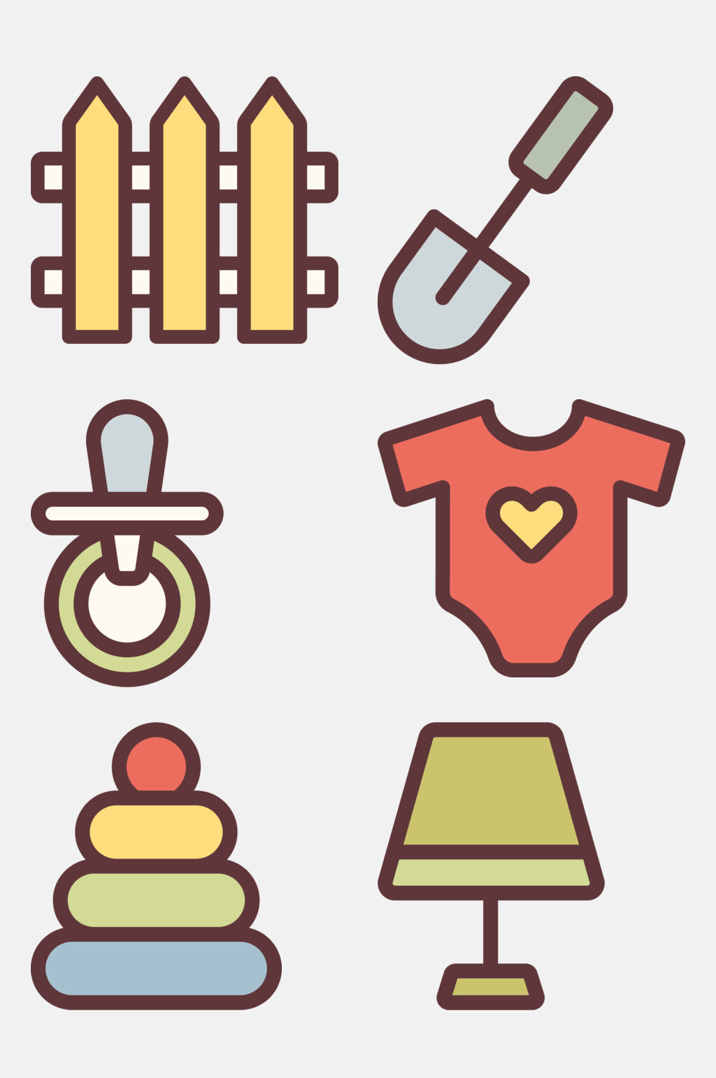 婴儿用品可爱图标免抠素材素材