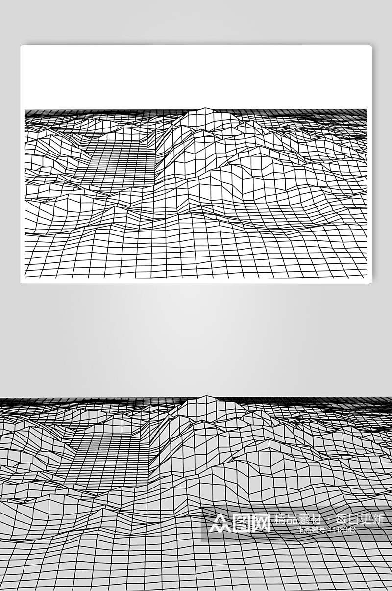 创意抽象网格地形矢量素材素材