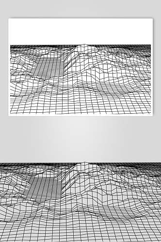 创意抽象网格地形矢量素材