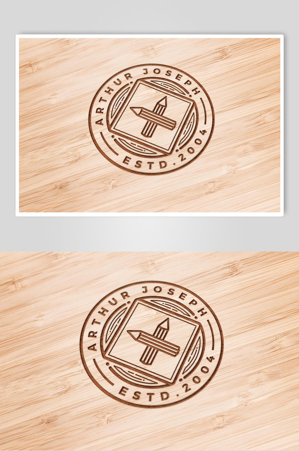 铅笔圆形简约时尚标志LOGO样机素材