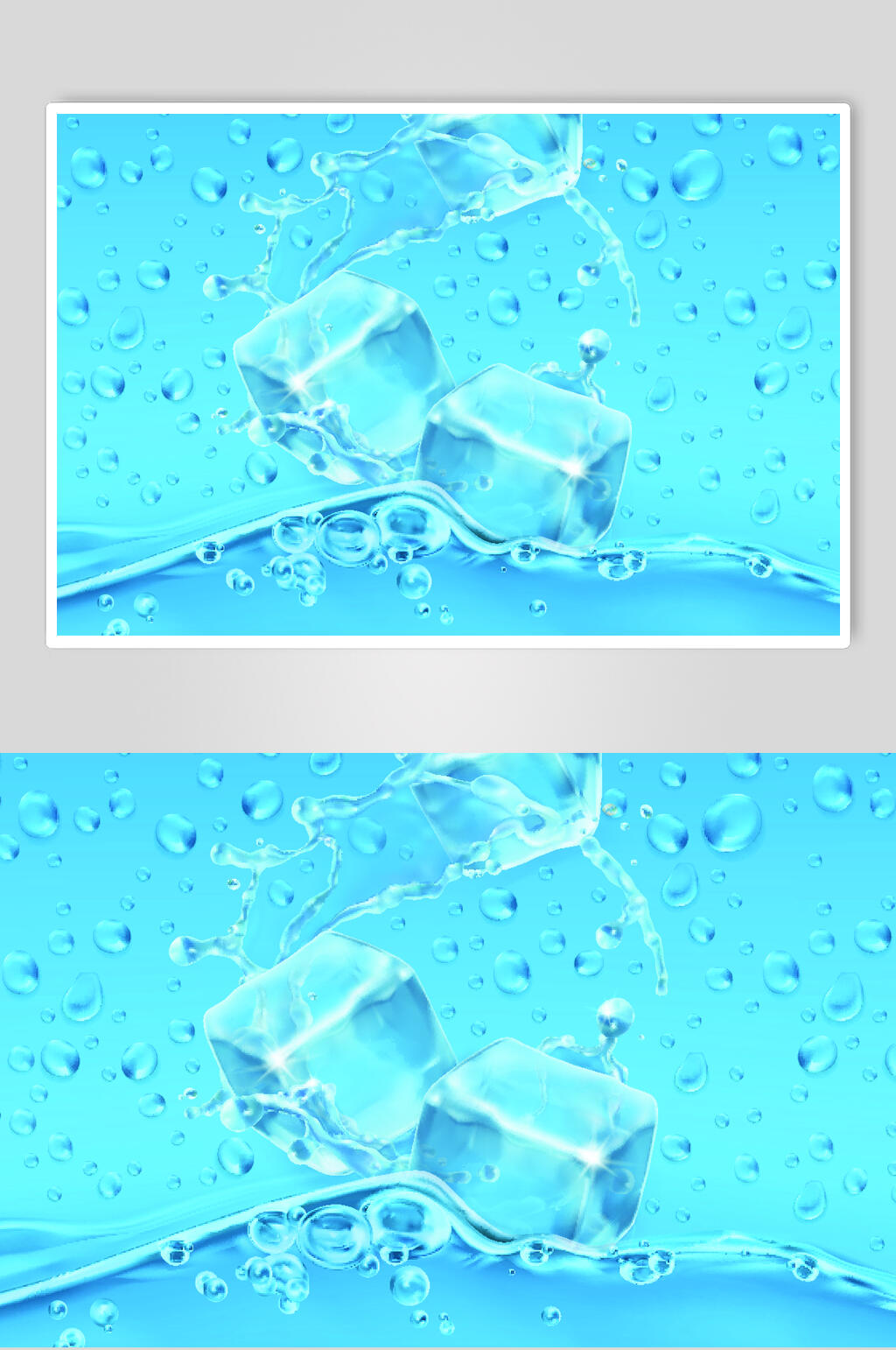 冰块水浪矢量素材素材
