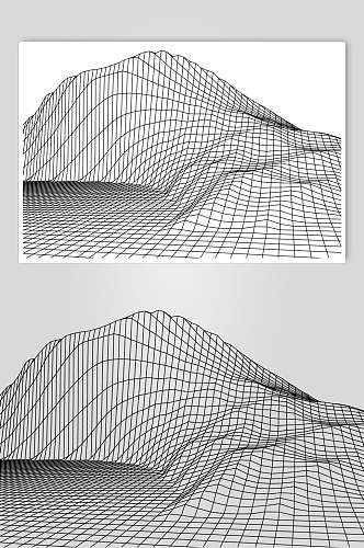 简约大气抽象网格地形矢量素材
