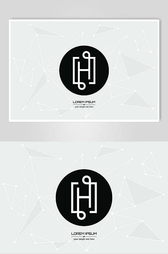 极简黑白字母标志logo设计