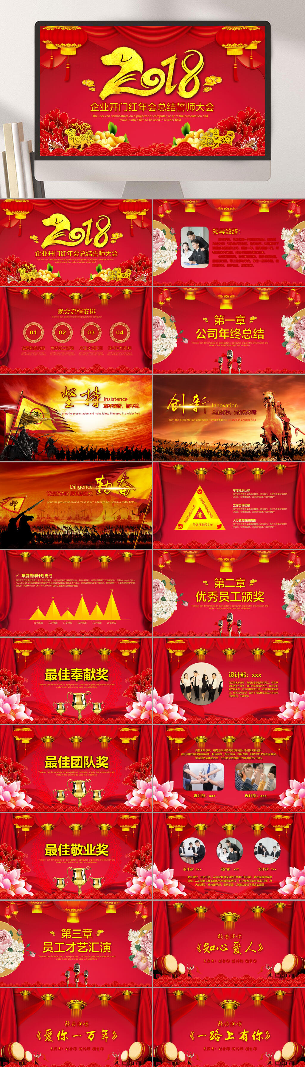 年会总结颁奖典礼PPT素材