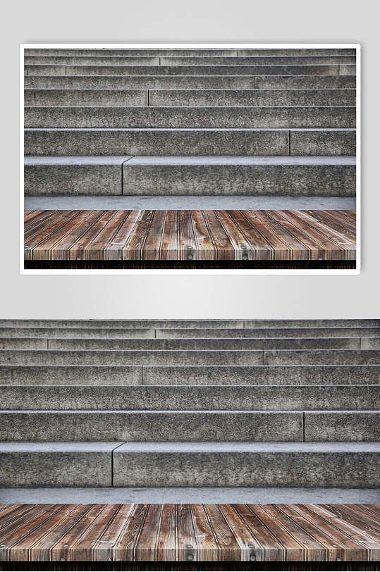 高清楼梯时尚大气高端木台木板图片