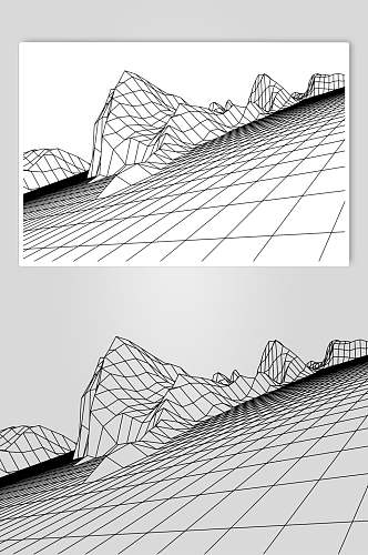 创意抽象网格地形矢量素材