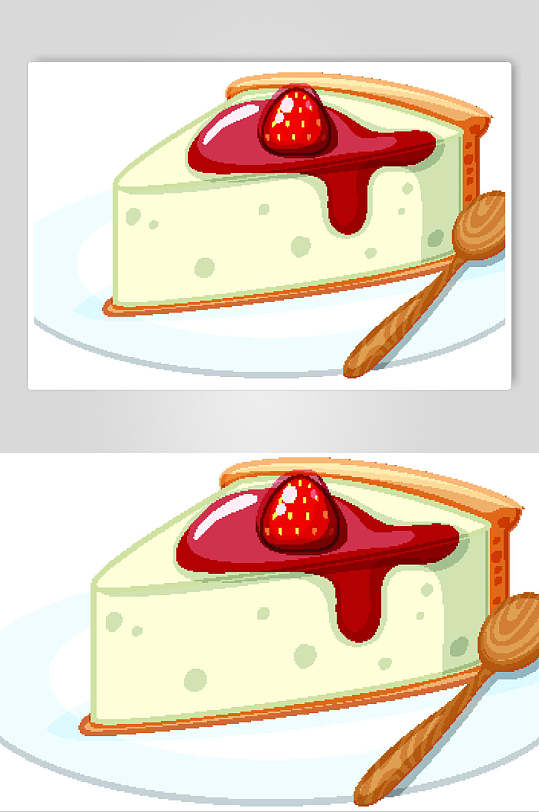 招牌草莓蛋糕甜品美食矢量素材