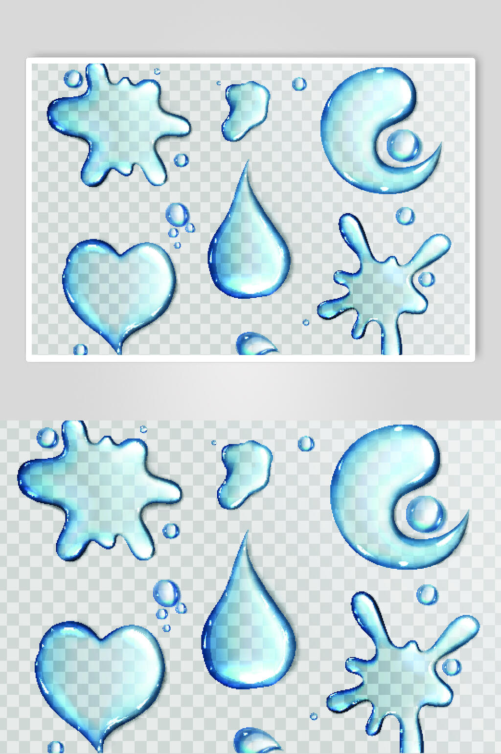 蓝灰水浪矢量素材素材