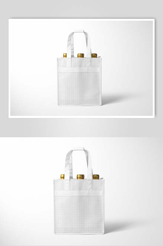 简约灰色大气高端线条购物袋样机