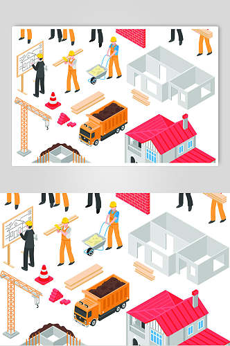 大气房子建筑行业插画矢量素材