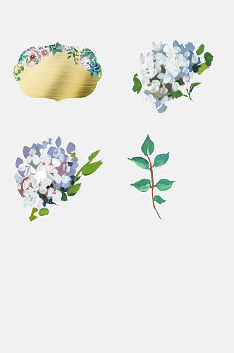 植物油画花卉免抠设计素材
