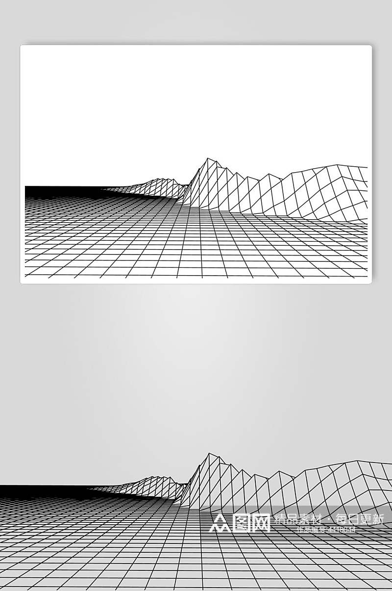 简洁抽象网格地形矢量素材素材