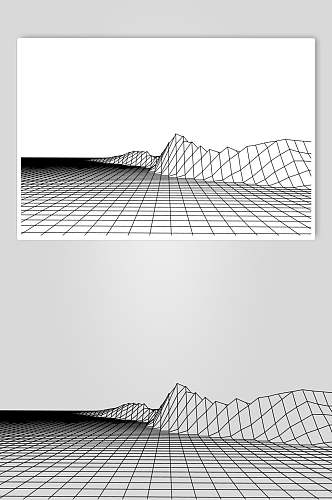 简洁抽象网格地形矢量素材