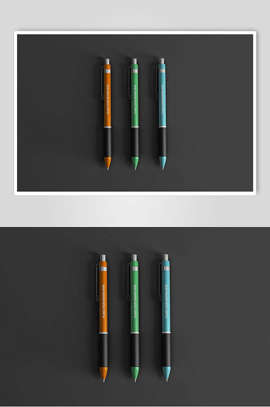 英文简约黑色背景大气高端笔样机
