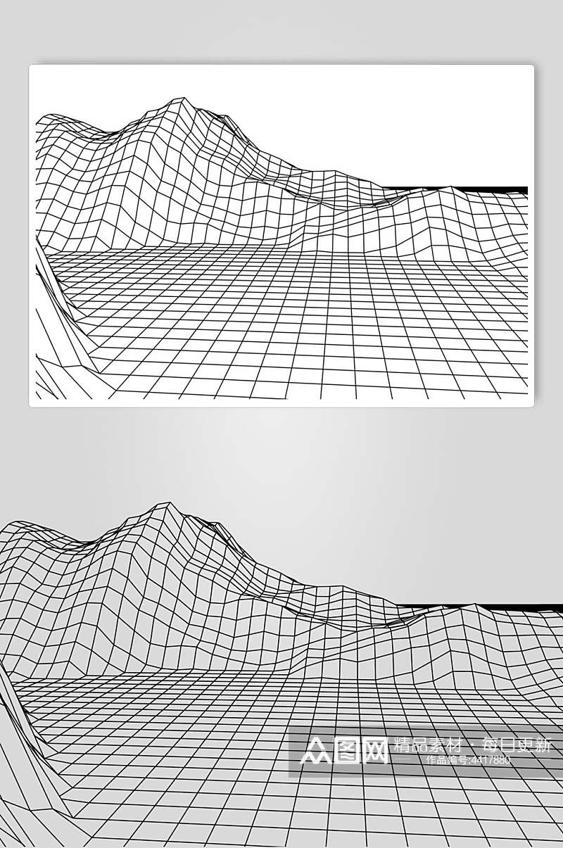 抽象简约网格地形矢量素材素材
