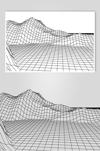 抽象简约网格地形矢量素材