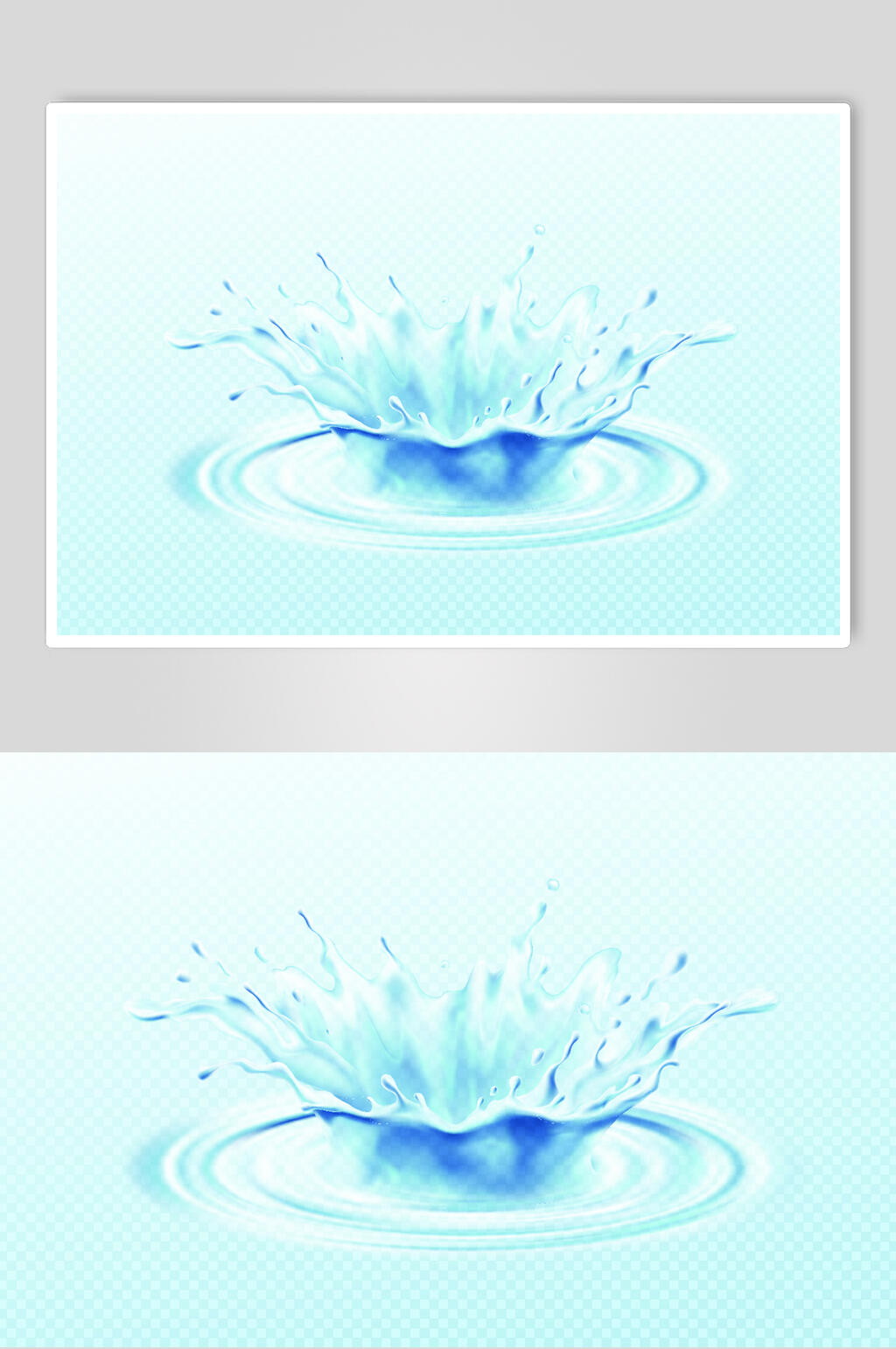 清新蓝色水浪矢量素材素材