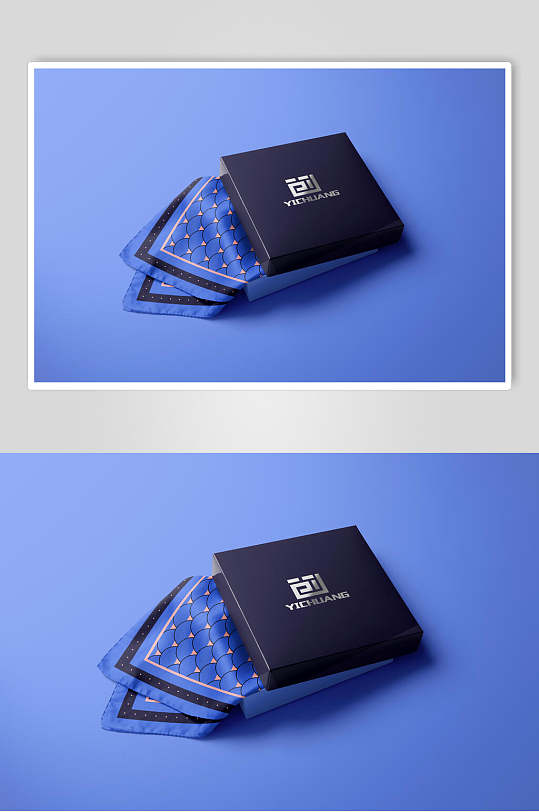 立体正方形英文字母黑方巾样机