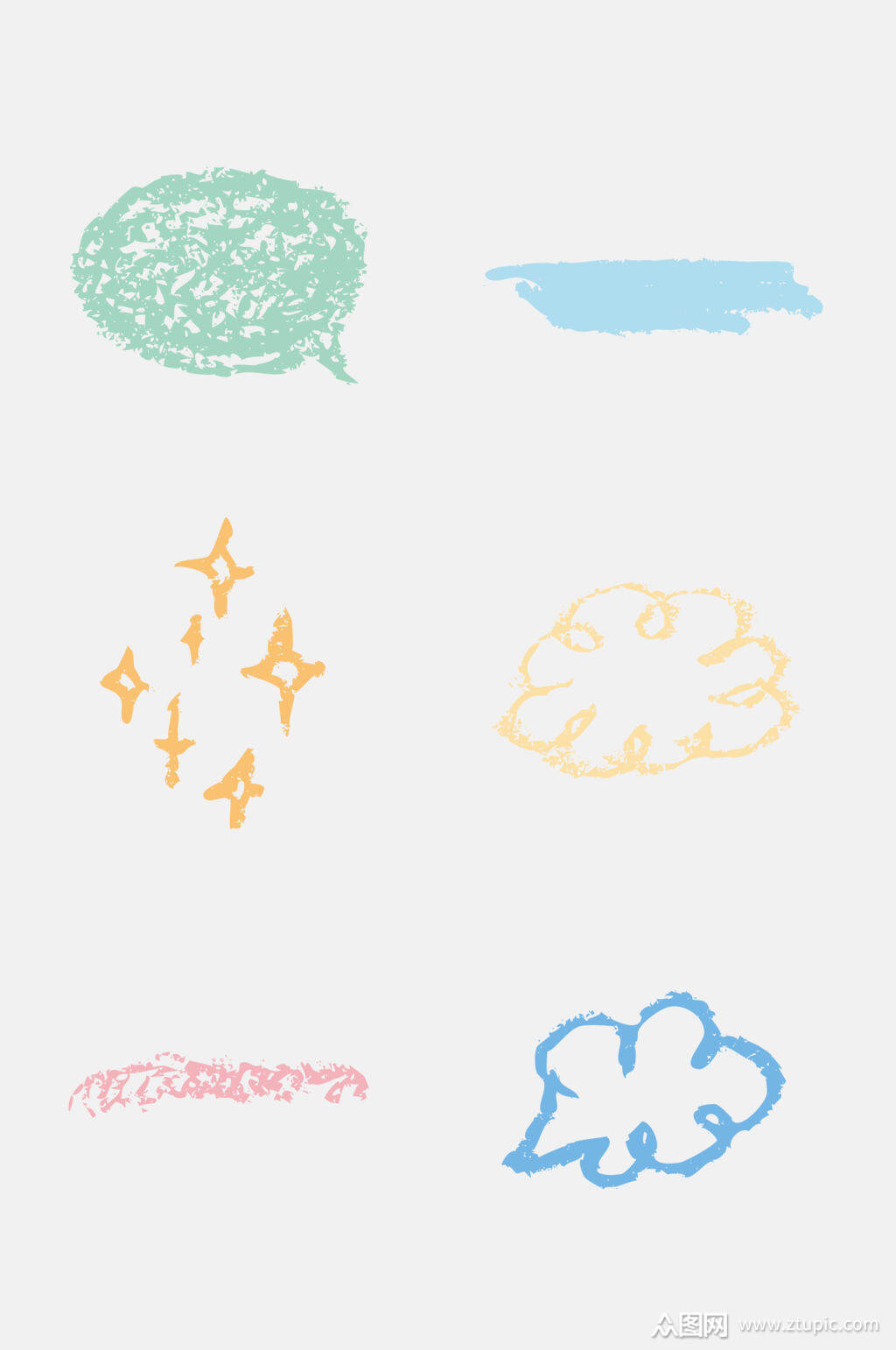 卡通蜡笔涂鸦免抠素材素材