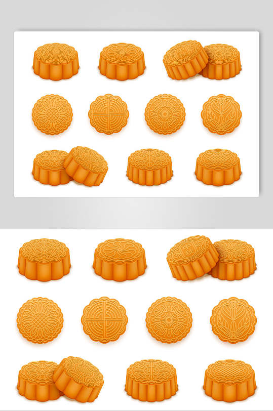 金黄月饼中秋节矢量素材